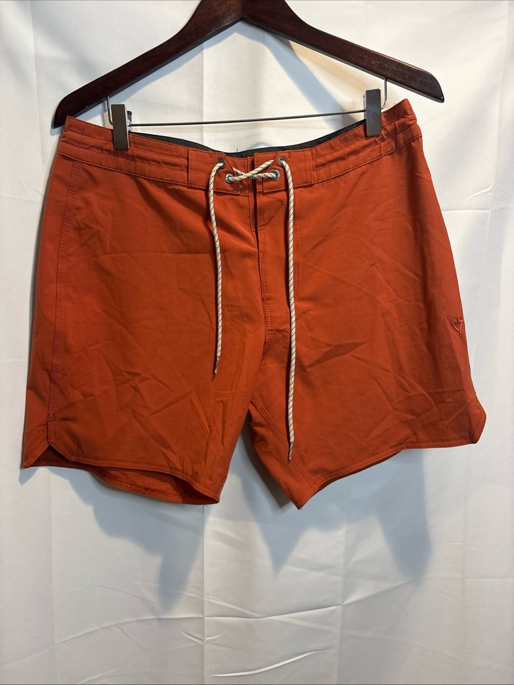 VISSLA Orange Patch Logo Shorts with Blue Accents
